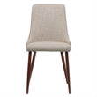 Pemberly Row Side Chair Set of 2 in Wheat Brown Fabric Tapered Iron Legs