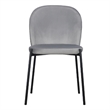 Pemberly Row Chair Set of 2 in Classic Gray Fabric with Sleek Black Metal Legs