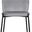 Pemberly Row Chair Set of 2 in Classic Gray Fabric with Sleek Black Metal Legs