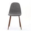 Pemberly Row Chair Set of 2 Light Gray Seat and Back Cushion Brown Metal Legs