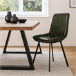 Pemberly Row Dining Chair Set of 2 with Rich Green Goat Leather Black Iron