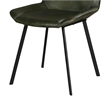 Pemberly Row Dining Chair Set of 2 with Rich Green Goat Leather Black Iron