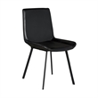 Pemberly Row Dining Chair Set of 2 with Dark Gray Goat Leather Black Iron