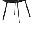 Pemberly Row Dining Chair Set of 2 with Dark Gray Goat Leather Black Iron