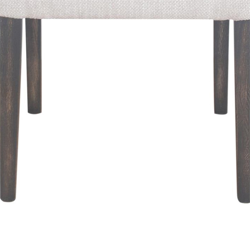Pemberly Row Dining Side Chair Set of 2 in Ash Gray Fabric Blackwash Frame