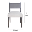 Pemberly Row Dining Side Chair Set of 2 in Ash Gray Fabric Blackwash Frame