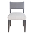 Pemberly Row Dining Side Chair Set of 2 in Ash Gray Fabric Blackwash Frame