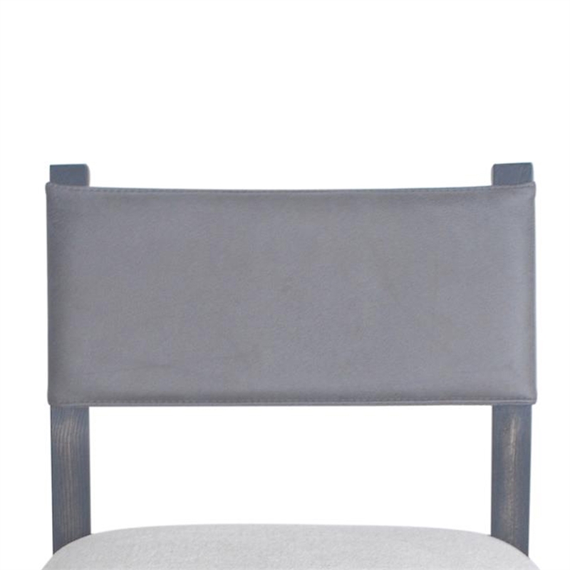 Pemberly Row Dining Side Chair Set of 2 in Ash Gray Fabric Blackwash Frame