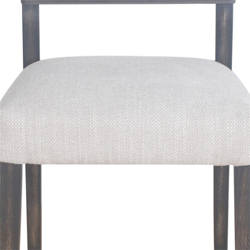Pemberly Row Dining Side Chair Set of 2 in Ash Gray Fabric Blackwash Frame