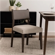 Pemberly Row Dining Side Chair Set of 2 in Ash Gray Fabric Blackwash Frame