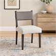 Pemberly Row Dining Side Chair Set of 2 in Ash Gray Fabric Blackwash Frame