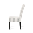 Pemberly Row Chair Set of 2 Retro Style Armless Design White Gray Stripes