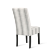Pemberly Row Chair Set of 2 Retro Style Armless Design White Gray Stripes