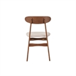 Pemberly Row Dining Chair Set of 2 Curved Oval Backrest Brown Rubberwood