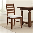 Pemberly Row Dining Chair Set of 2 in Beige Polyester Walnut Brown Rubberwood