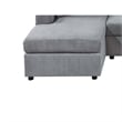 Pemberly Row U Sectional Sofa Chaise Armless Chair Set 2 Pillows in Fog Gray