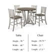 Pemberly Row 5 Piece Counter Height Round Table Chair Set White Brown Wood