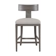 Pemberly Row 27 Inch Counter Height Chair T Shape Back Soft Beige Linen Gray