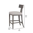 Pemberly Row 27 Inch Counter Height Chair T Shape Back Soft Beige Linen Gray