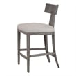 Pemberly Row 27 Inch Counter Height Chair T Shape Back Soft Beige Linen Gray