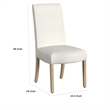 Pemberly Row Dining Chair Set of 2 Scalloped Details Cream White Woven Fabric