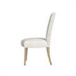Pemberly Row Dining Chair Set of 2 Scalloped Details Cream White Woven Fabric