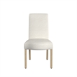 Pemberly Row Dining Chair Set of 2 Scalloped Details Cream White Woven Fabric
