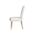 Pemberly Row Dining Chair Set of 2 Scalloped Details Cream White Woven Fabric