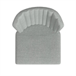 Pemberly Row Dining Chair Set of 2 Curved Back Gray Woven Fabric Black Metal