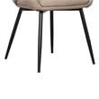 Pemberly Row Dining Chair Set of 4 Light Taupe Faux Leather Diamond Stitched