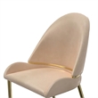 Pemberly Row Dining Chair Set of 2 Champagne Faux Leather Gold Metal Accents
