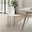 Pemberly Row Side Dining Chair Set of 2 White Faux Leather Modern Metal Legs