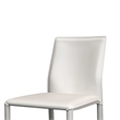 Pemberly Row Side Dining Chair Set of 2 White Faux Leather Modern Metal Legs