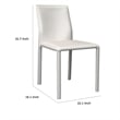 Pemberly Row Side Dining Chair Set of 2 White Faux Leather Modern Metal Legs