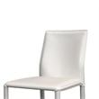 Pemberly Row Side Dining Chair Set of 2 White Faux Leather Modern Metal Legs