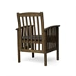Pemberly Row Dining Chair Slatted Back Outdoor Natural Brown Wood in Dark Gray