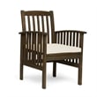 Pemberly Row Outdoor Dining Chair Traditional Slatted Gray Acacia Wood in Cream