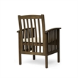 Pemberly Row Outdoor Dining Chair Traditional Slatted Gray Acacia Wood in Cream