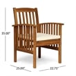 Pemberly Row Dining Chair Traditional Slat Design Brown Acacia Wood in Beige