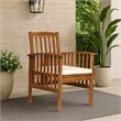 Pemberly Row Dining Chair Traditional Slat Design Brown Acacia Wood in Beige