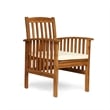 Pemberly Row Dining Chair Traditional Slat Design Brown Acacia Wood in Beige