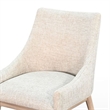 Pemberly Row Low Back Dining Chair Set of 2 Light Gray Fabric Wheat Brown Wood