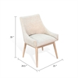 Pemberly Row Low Back Dining Chair Set of 2 Light Gray Fabric Wheat Brown Wood