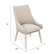 Pemberly Row High Back Dining Chair Set of 2 Light Gray Wheat Brown Wood