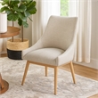 Pemberly Row High Back Dining Chair Set of 2 Light Gray Wheat Brown Wood