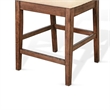 Pemberly Row Counter Height Chair Set of 2 Beige Padded Seat Solid Wood Brown