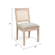 Pemberly Row Dining Chair Set of 2 Rattan in Beige Natural Brown Solid Wood