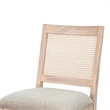 Pemberly Row Dining Chair Set of 2 Rattan in Beige Natural Brown Solid Wood
