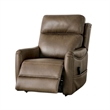 Pemberly Row Chair Brown Faux Leather Air Massage 3 Zone Heating with USB