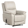 Pemberly Row Chair with Power Headrest Light Gray Faux Leather USB Charging